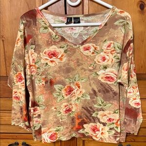 Floral V-Neck Women's Top